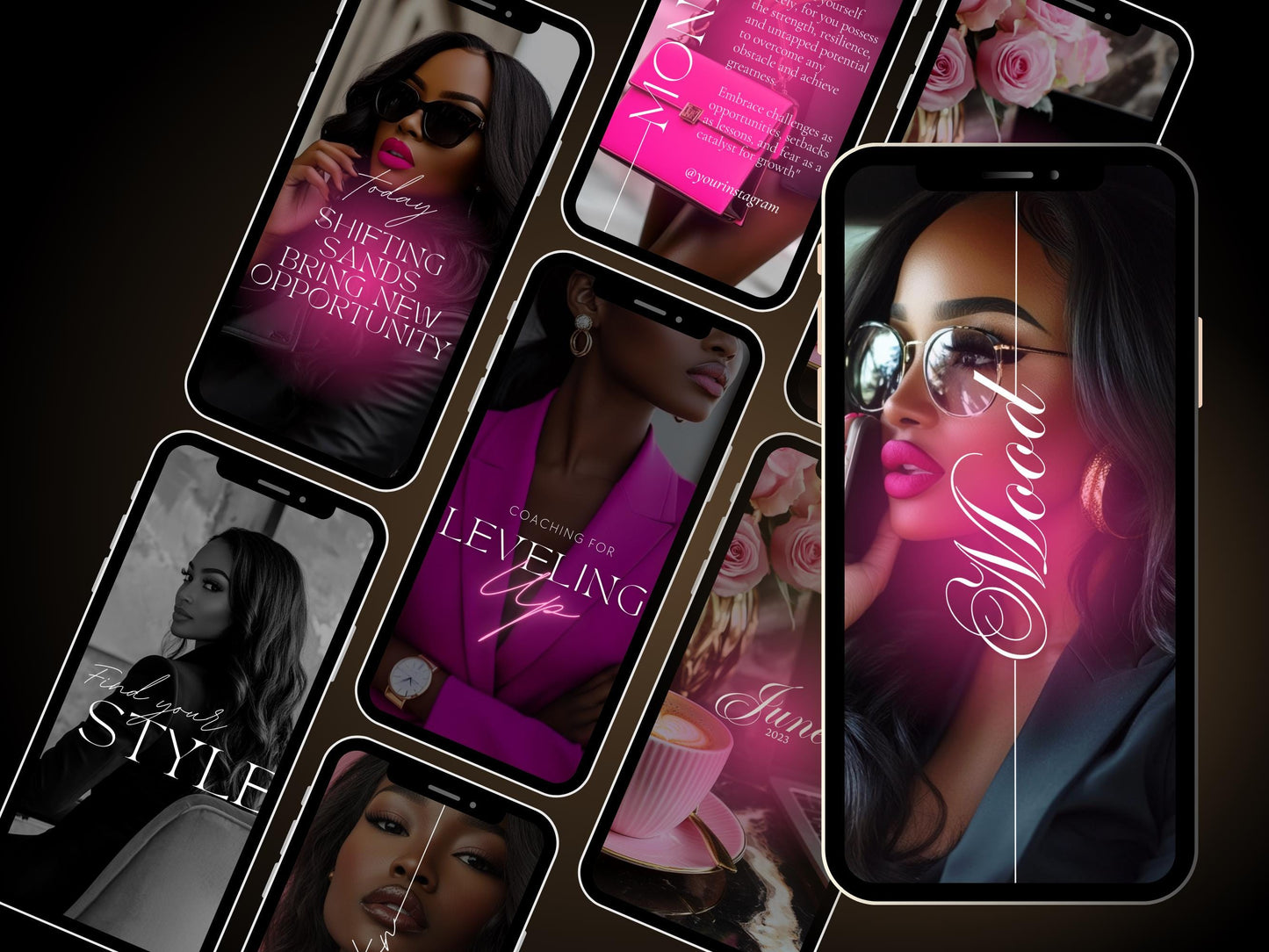 Pink Melanin Business Instagram Templates