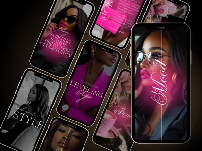 Pink Melanin Business Instagram Templates