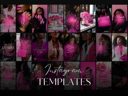 Pink Melanin Business Instagram Templates
