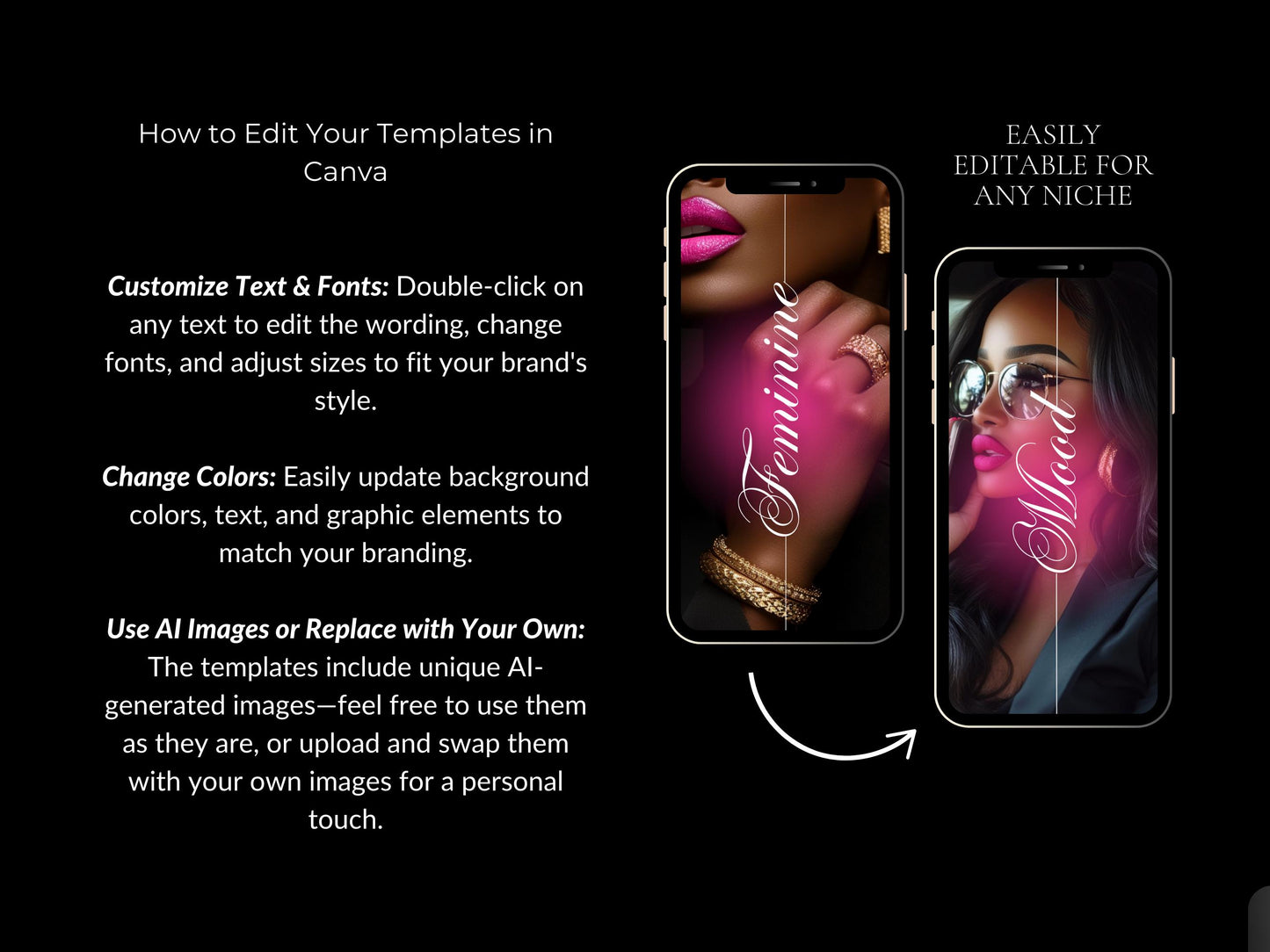 Pink Melanin Business Instagram Templates