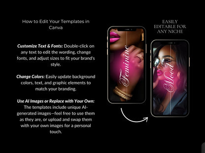 Pink Melanin Business Instagram Templates