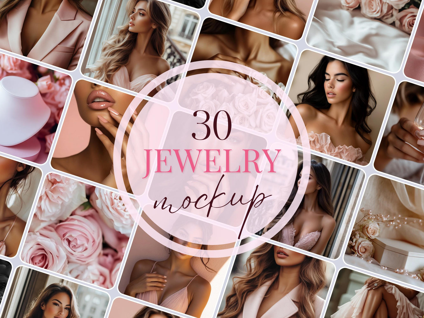 30 Blush Pink Jewelry Mockups