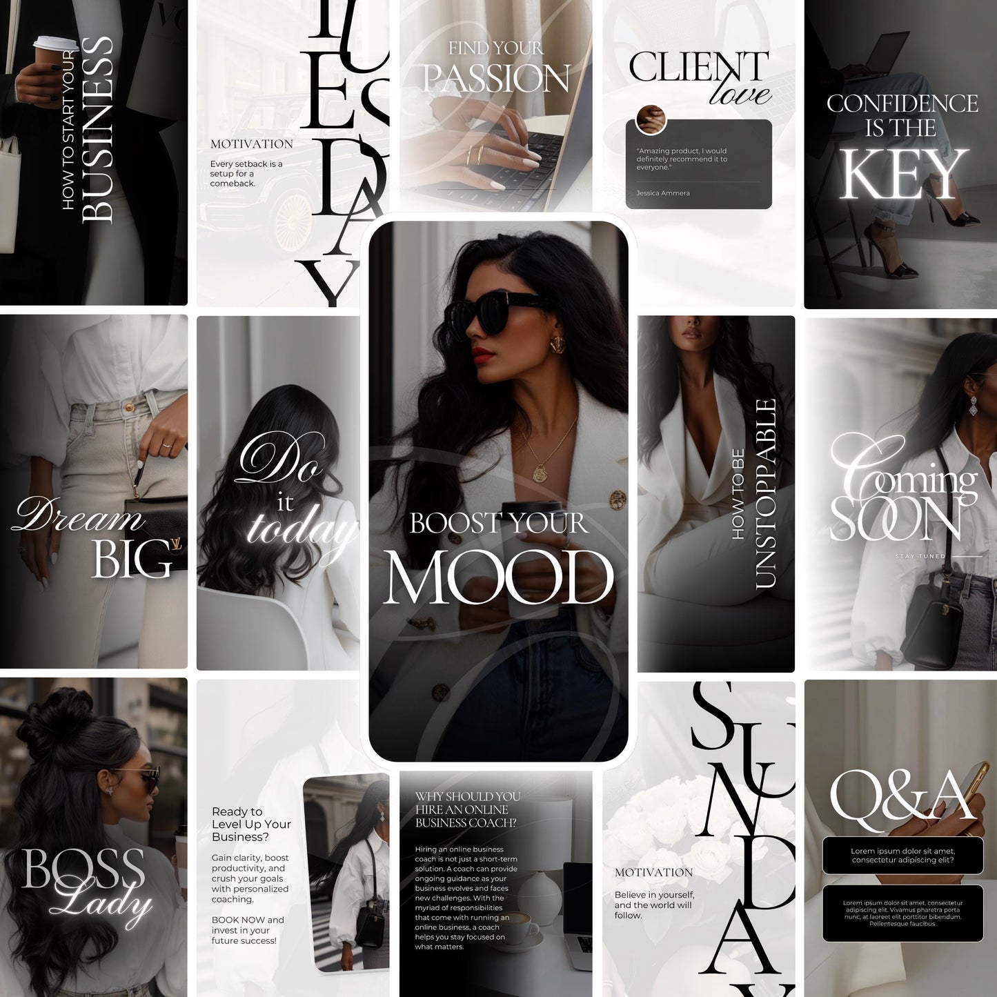 28 Instagram Template, Faceless Marketing, online business templates, Motivational Instagram post templates, work from home, reels cover