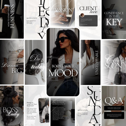 28 Instagram Template, Faceless Marketing, online business templates, Motivational Instagram post templates, work from home, reels cover