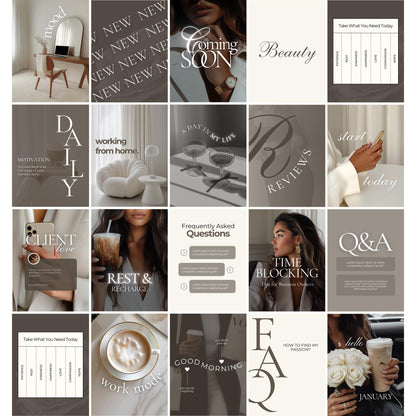 Instagram post templates Canva, Instagram feed, reel covers, Coaching Instagram, Canva Templates, brand kit, luxury brand