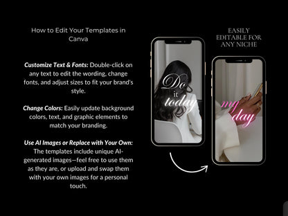 28 Instagram Template, Faceless Marketing, online business templates, Motivational Instagram post templates, work from home, reels cover
