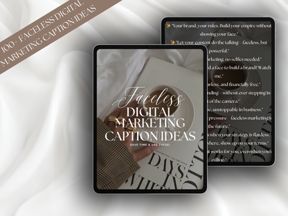 Faceless Digital Marketing Guide | +2000 Aesthetic Faceless Reels Videos | 600 Faceless Stock Images | MRR