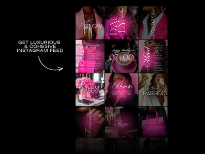 Pink Melanin Business Instagram Templates