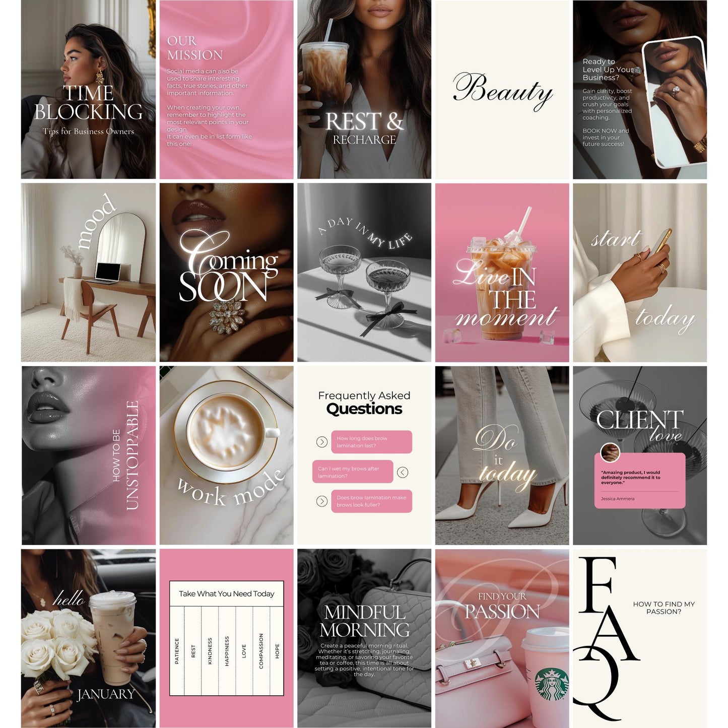 Instagram post templates Canva, Instagram feed, reel covers, Coaching Instagram, Canva Templates, brand kit, luxury brand
