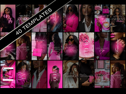 Pink Melanin Business Instagram Templates