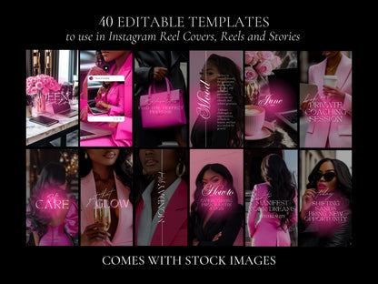 Pink Melanin Business Instagram Templates