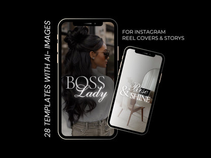 28 Instagram Template, Faceless Marketing, online business templates, Motivational Instagram post templates, work from home, reels cover